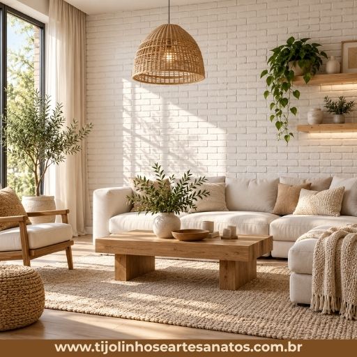 Ambiente com tijolinhos brancos — inspiração 1